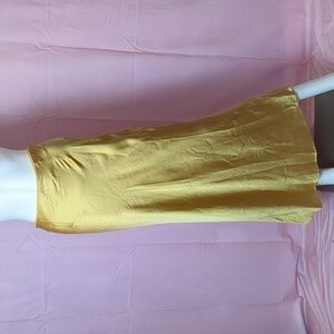 Nasty Gal Gold Satin Bias Cut Maxi Skirt size 2